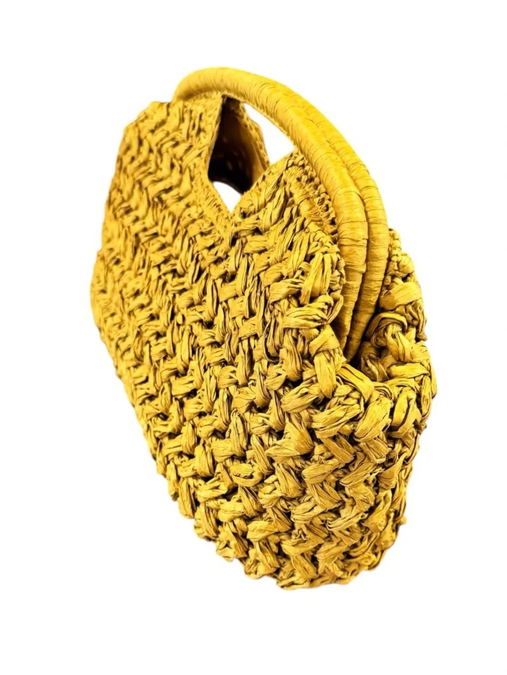 Urban Expressions Abigail Woven Raffia Clutch Mustard